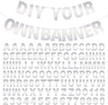 DIY Banner Kit with Letters Bright Silver Customizable Birthday Banners by mifengda