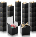 DOYIDE 60 Pcs Small Gift Boxes, 3x3x3 inches Kraft Paper Gift Box with Ribbons, Black Candy Boxes for Christmas Wedding Favors Baby Shower Bridal Shower Birthday Party
