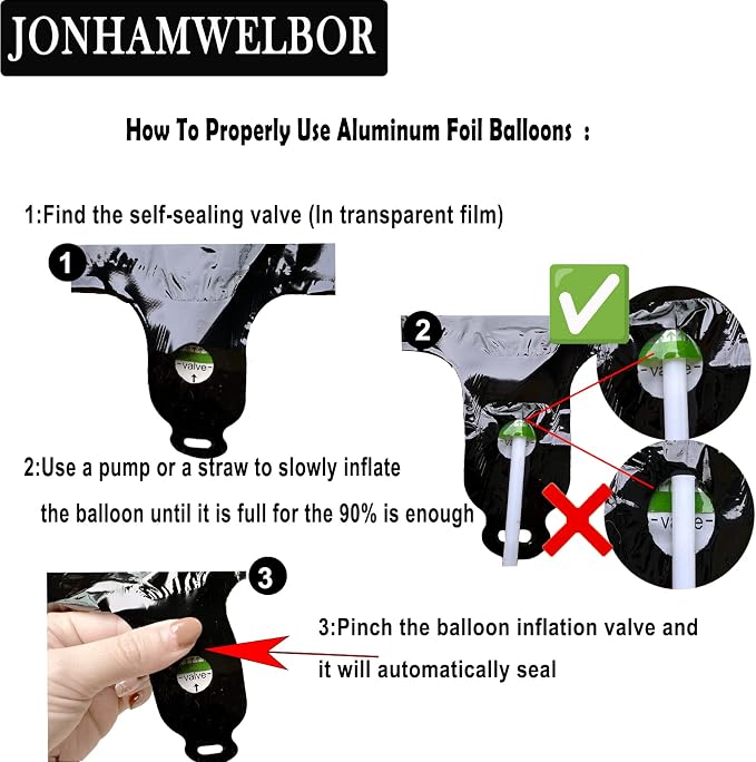 Jonhamwelbor 16 Number Balloons Black Big Giant Jumbo Big Large 16 or 61 Foil - Image 5