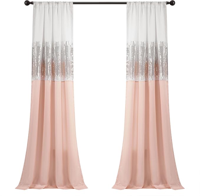 Lush Decor Night Sky Window Curtain Panel, Single 42"W x 84"L White & Blush - Image 7