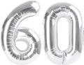 Number Balloons 60 Balloon 40 inch Silver by Enyeopd