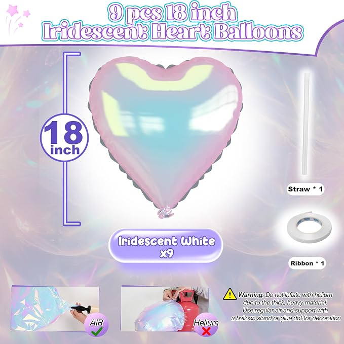 Iridescent Heart Balloons - Image 2