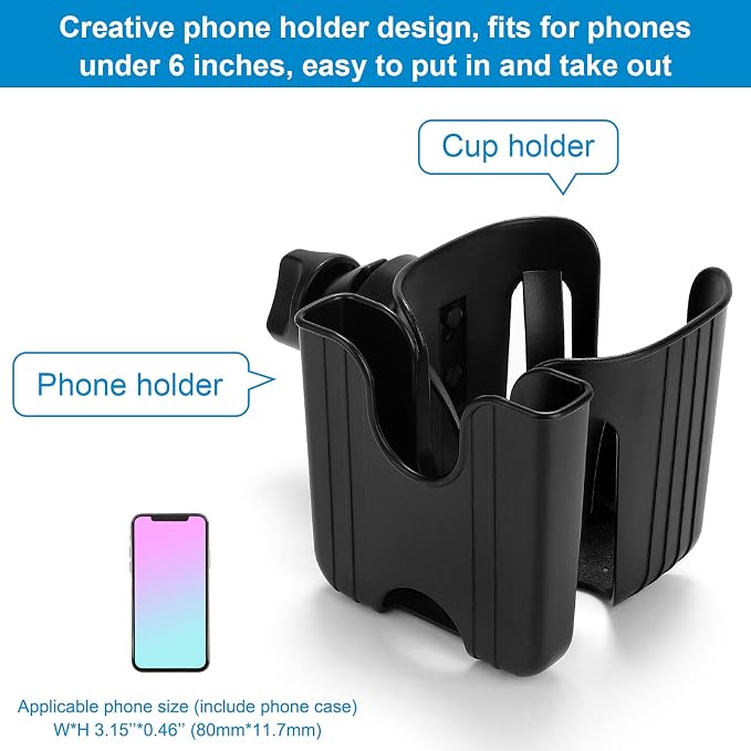 Accmor Stroller Cup Holder, Walker Wheelchair Bike Drinks Holder | Universal - Image 3