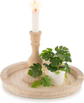 Hanobe Unfinished Round Wooden Craft Trays by Hanobe