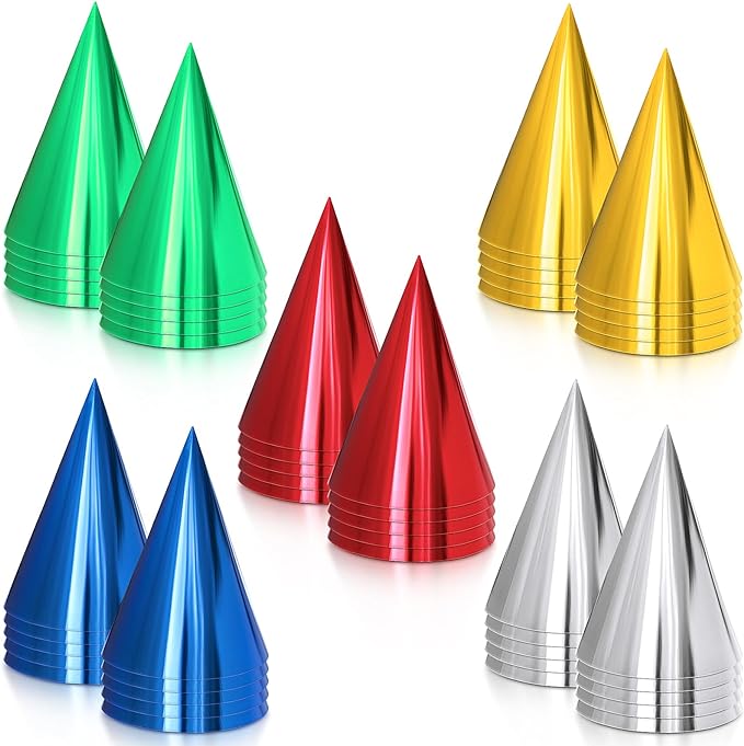 Sumind 100 Pieces Colorful Birthday Party Hats Cone Hats by Sumind