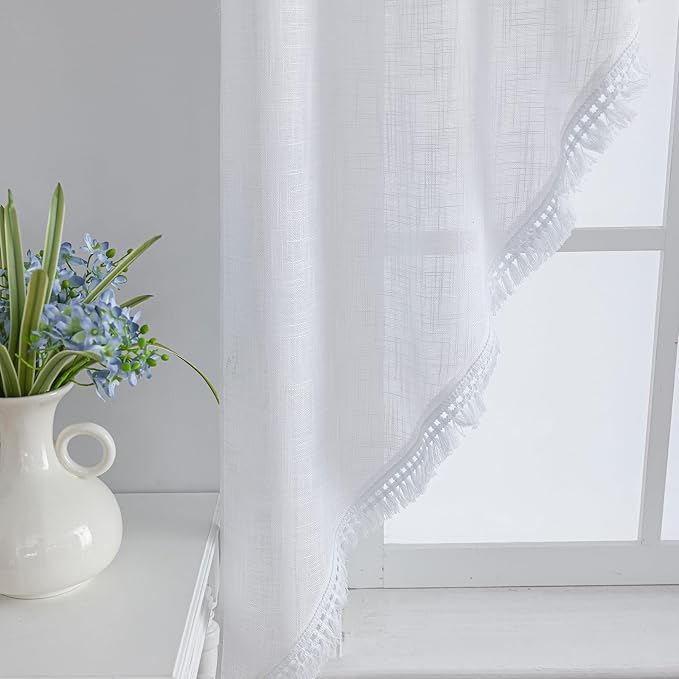 Beda Home Tassel Linen Textured Swag Curtain Valance - Image 4