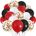 CANREVEL 50pcs 12 Inches Black Red Confetti Balloons Kit, Baby Shower, by CANREVEL