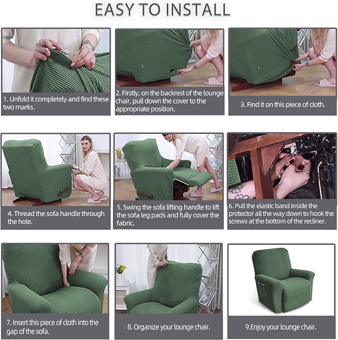 Recliner Chair Covers, 1-Piece Lazy Boy Recliner Cover, Furniture Protector & - Image 5