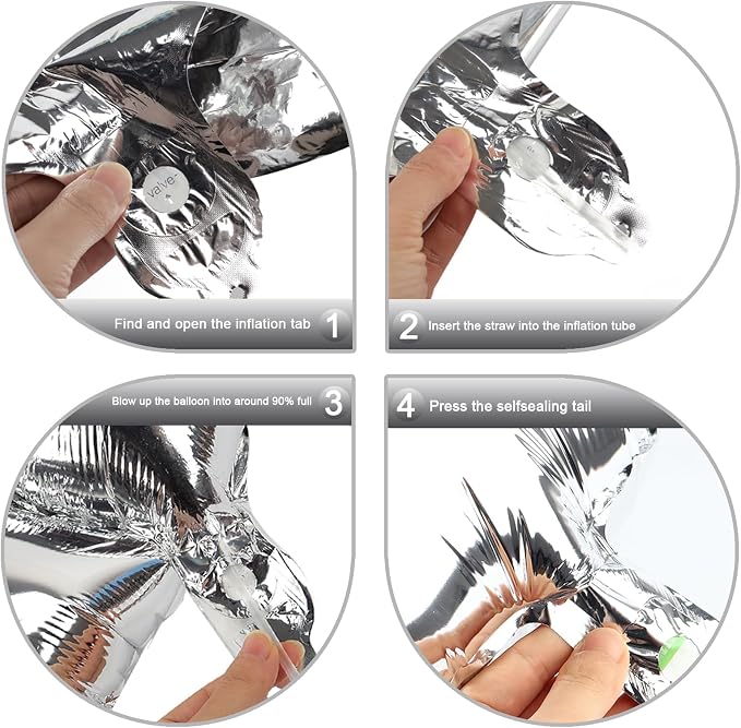 Silver 40 Inch 20 Number Balloons, 20 Decorations - Image 4