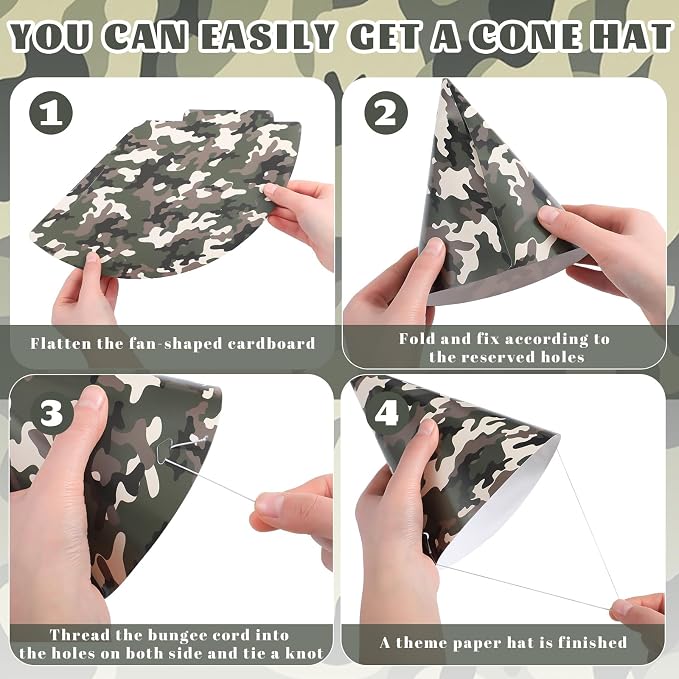 Watersay 24 Pcs Themed Party Hats Theme Cone Paper Hats - Image 6