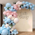 Pink and Blue Balloon Garland Arch Kit 143Pcs Pink White Blue Latex Balloons by Unknown