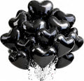 TONIFUL 30 Pcs Black Heart Balloons 18 Inch Heart Shape Foil Mylar Balloon | by TONIFUL