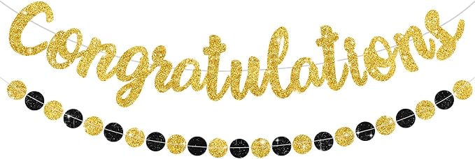 BEISHIDA Congratulations Banner Gold 2026 Graduation Banners, Grad Congrats by Beishida