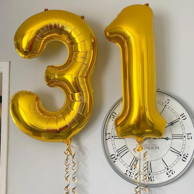 Gold 6 Balloon Number, 40 Inch Number 6 Balloon Large Gold 6 Foil Mylar Helium - Image 4