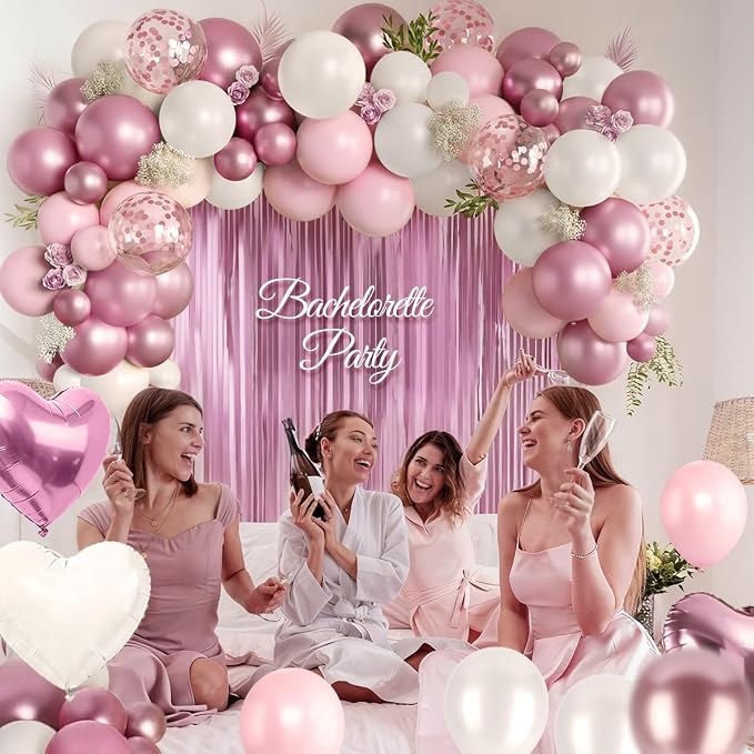Pink and White Balloons Garland Arch Kit - Image 4