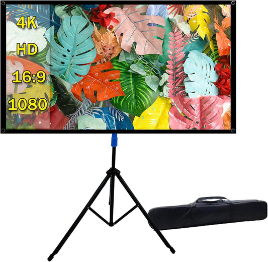 Projector Screen with Stand Outdoor 70 inch 4K HD 1.5-Gain Wrinkle-Resistant Movie Screen, 160° Viewing Angle, Projection Screen for Movie Night and Indoor 【70in】