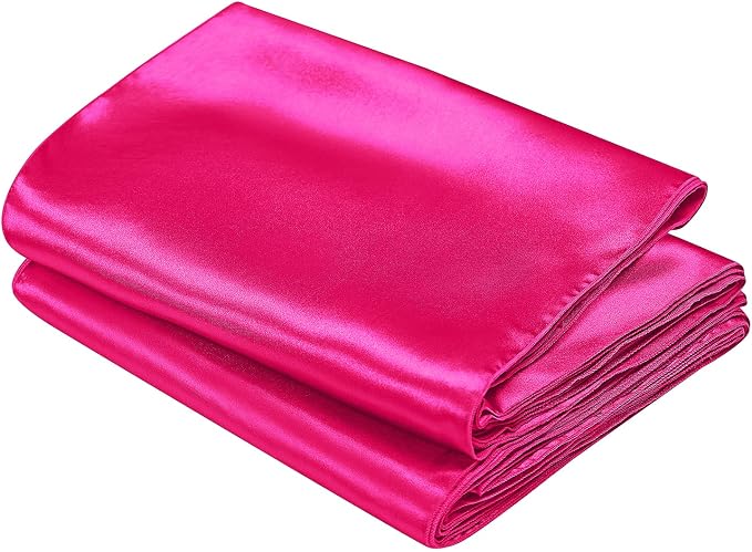 SiinvdaBZX 12 Pcs Hot Pink Satin Table Runner 12 x 108 inches Long | Bright - Image 7