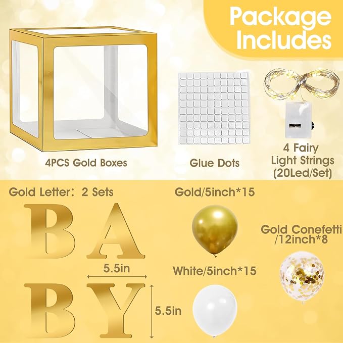 Ledido Baby Boxes with Letters for Baby Shower Decorations - Image 3