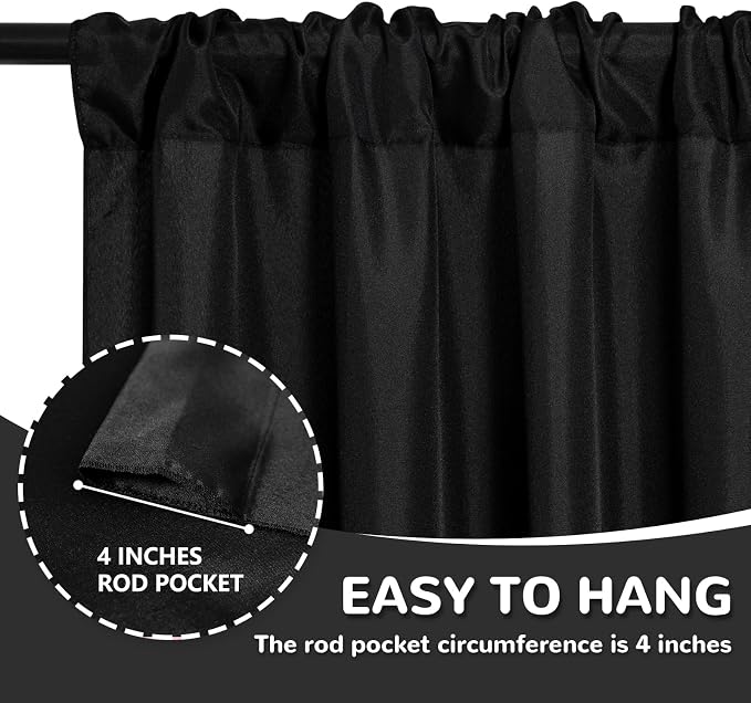 4 Panels Black Backdrop Curtain - Image 3