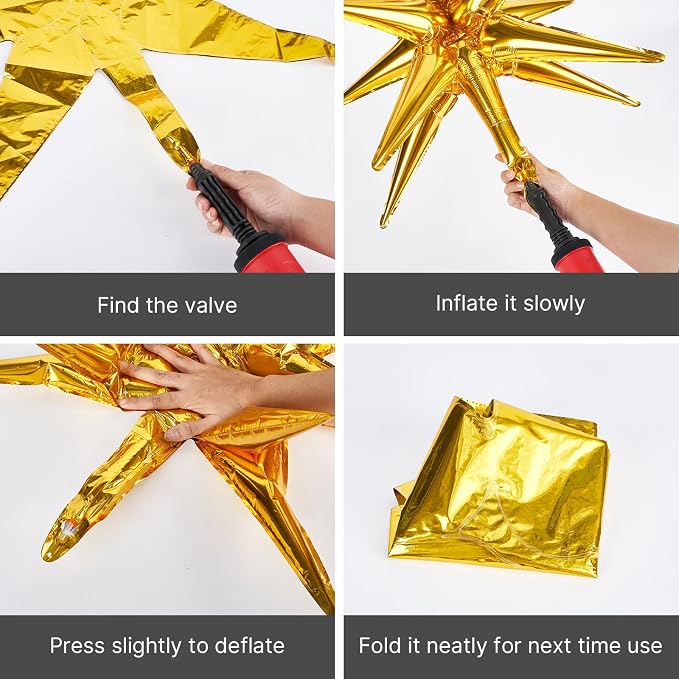 PartyWoo Metallic Gold Star Latex Balloon Arch Kit 110pcs Different Sizes | 18 - Image 6