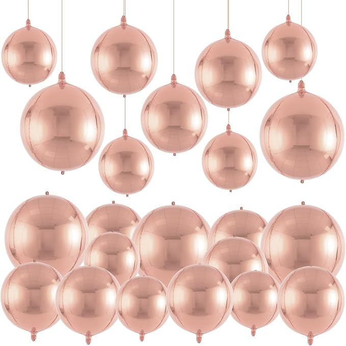 18 Pcs Foil Balloons Shiny Round Balloons Set Large Balloon Garland Arch - Image 3
