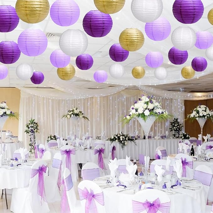 Paper Lanterns Party Decorations, Hanging Round Chinese Lanterns - Image 4