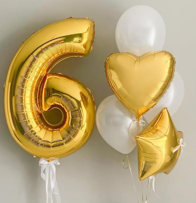 Gold 7 Balloon Number, 40 Inch Number 7 Balloon Large Gold 7 Foil Mylar Helium - Image 3