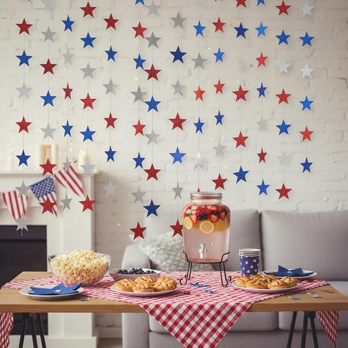 Patelai 10 Pack Total 130ft Glitter Star Garland - Image 6