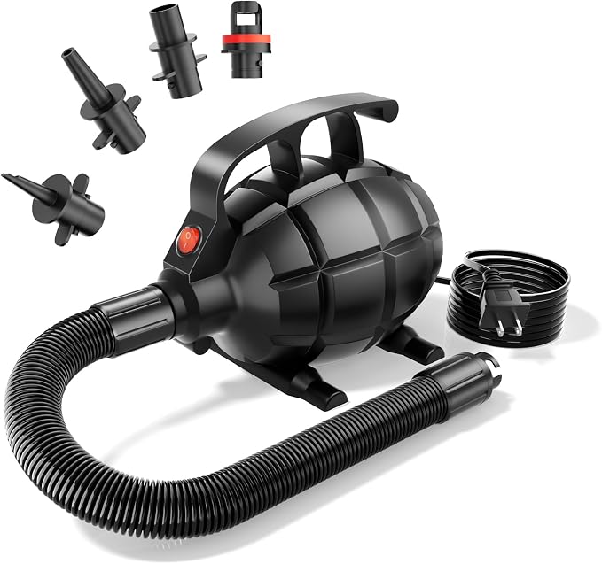 Electric Air Pump for Inflatables, Air Mattress – 500W/650W Quick-Fill by BreatheDriftShine