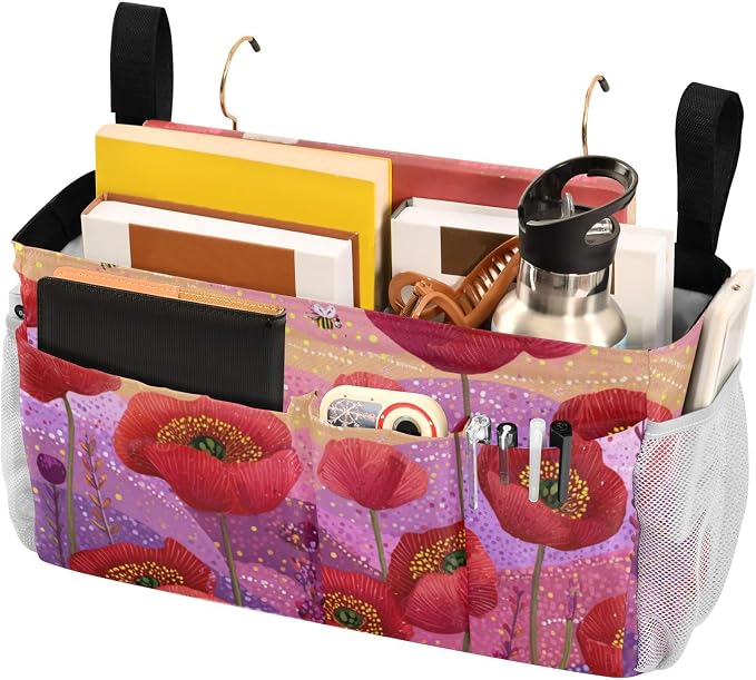 Bedside Caddy Metal Frame Hanging Organizer Bunk Bed Dorm Accessories Hook And - Image 3