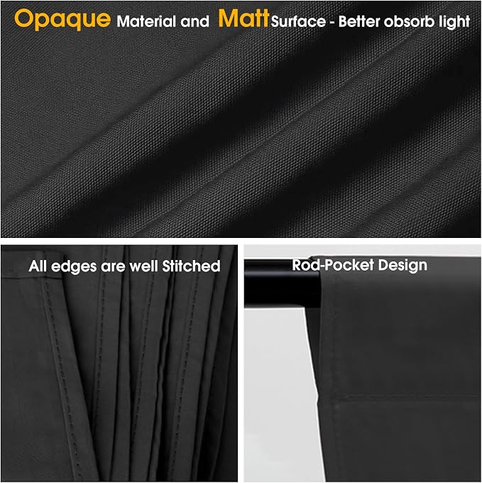 CPLIRIS 10x20ft Black Backdrop for Photography, Dual-Size Dual-Pocket Design - Image 4