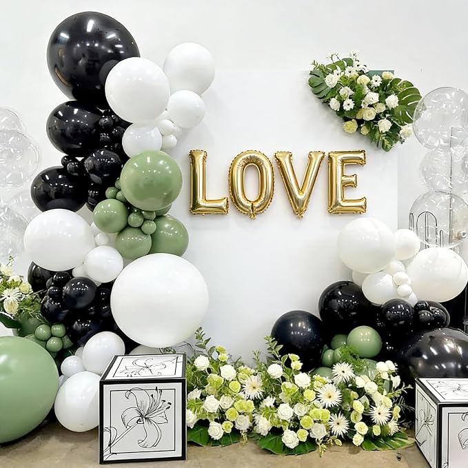 40pcs Sage Green Balloons, 12inch Matte Boho Green Balloons | Balloons - Image 4