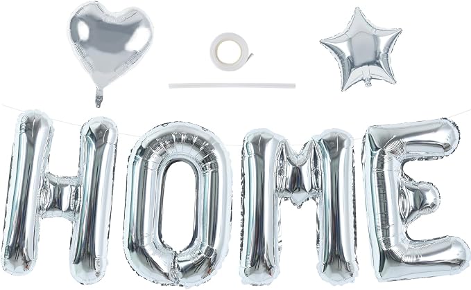 TONIFUL 40 Inch Large Silver Letter HOME Foil Balloons Alphabet Balloons | by TONIFUL