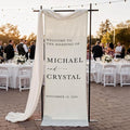 Custom Fabric Wedding Welcome Sign, Personalized Soft Cotton Linen Wedding Sign by CALLADECORGIFTS