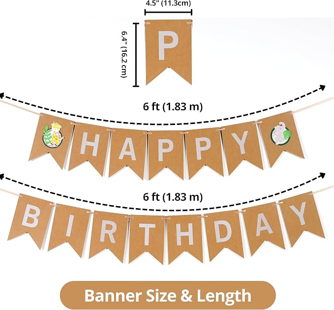 Animal Themed Birthday Banner, Pre-Strung Jungle Safari Decorations - Image 5