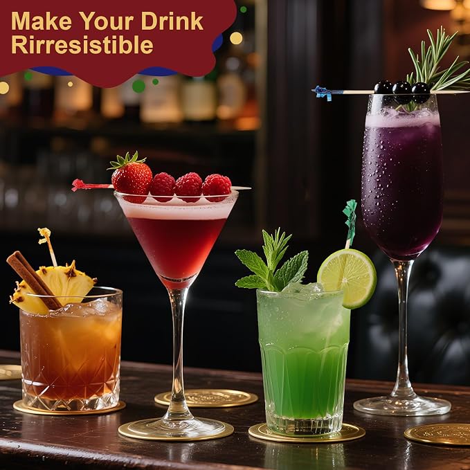 FATLODA Cocktail Picks, Colored Frill Fancy Toothpicks - Image 5