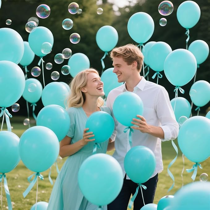 200pcs Teal Blue Balloons 5 Inch, Small Mini Latex Balloons - Image 4