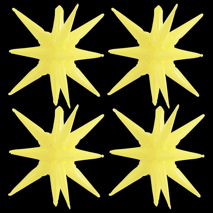 TONIFUL 4 Pcs Explosion Star Balloons Pastel Yellow Foil Party Balloon | Large by TONIFUL