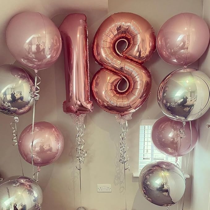 Rose Gold 18 Number Balloons, 40 Inch Big Giant Jumbo 18 or 81 Balloon Numbers - Image 7
