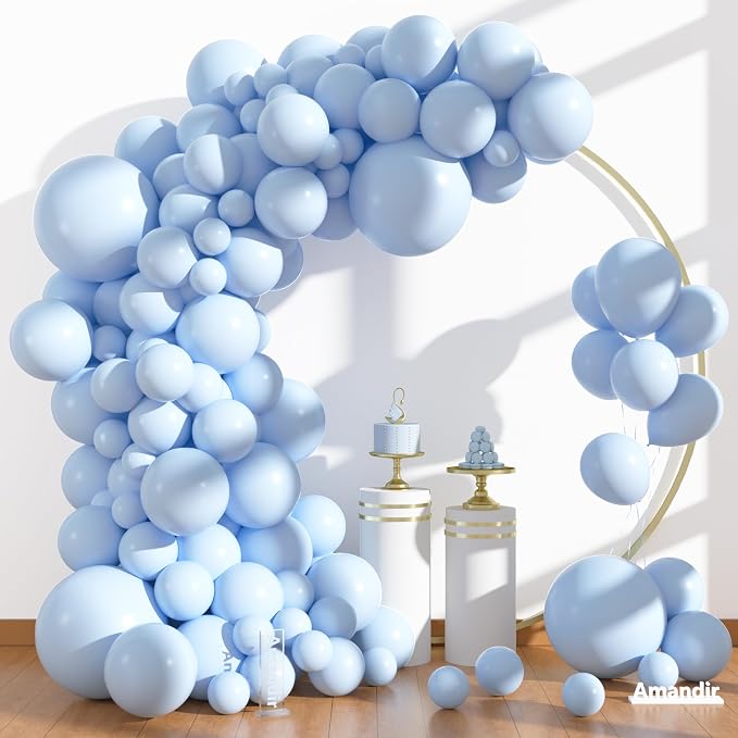 Amandir 153pcs Light Blue Balloons Arch Garland Kit Different Sizes | 18 12 10 - Image 2