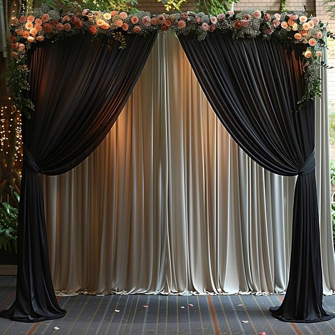10x10ft Wrinkle Free Black Backdrop Curtain - Image 7