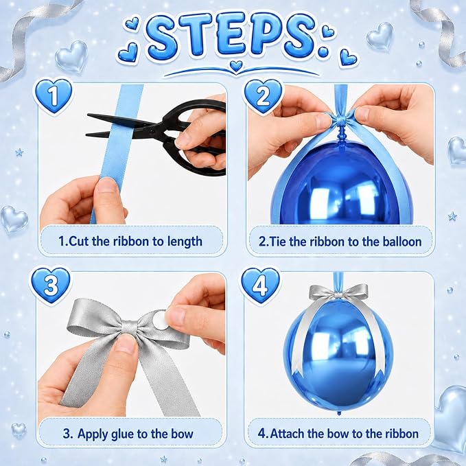 Blue and Silver Round Foil Balloons - Image 3