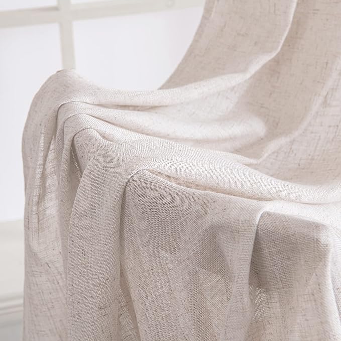 MIULEE White Linen Curtains 52x72 Inch Length - Image 6