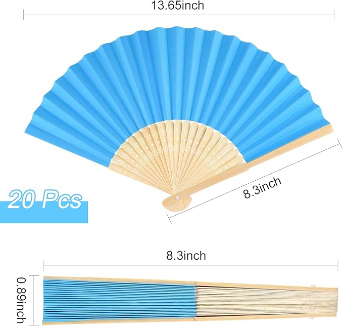 FEPITO 20 Pcs Handheld Paper Fan - Image 2