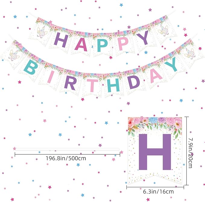 Unicorn Birthday Decorations Unicorn Happy Birthday Banner Garland - Image 2