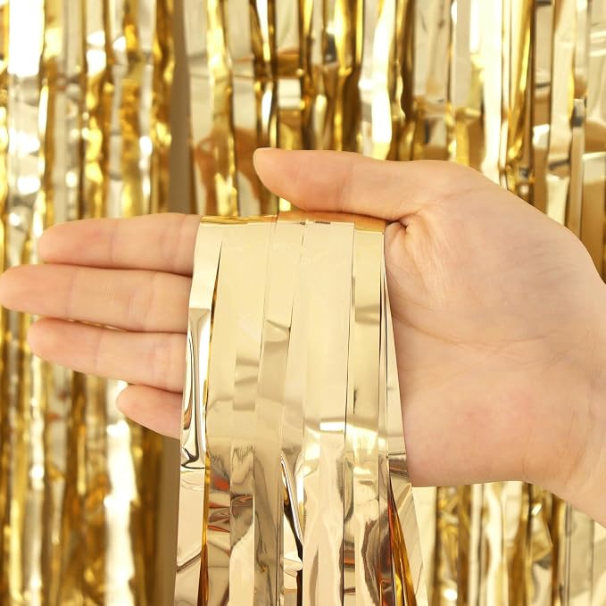 2 Pack Fringe Curtains Foil Shiny Fringe Backdrop Tinsel Door Streamers Foil - Image 7