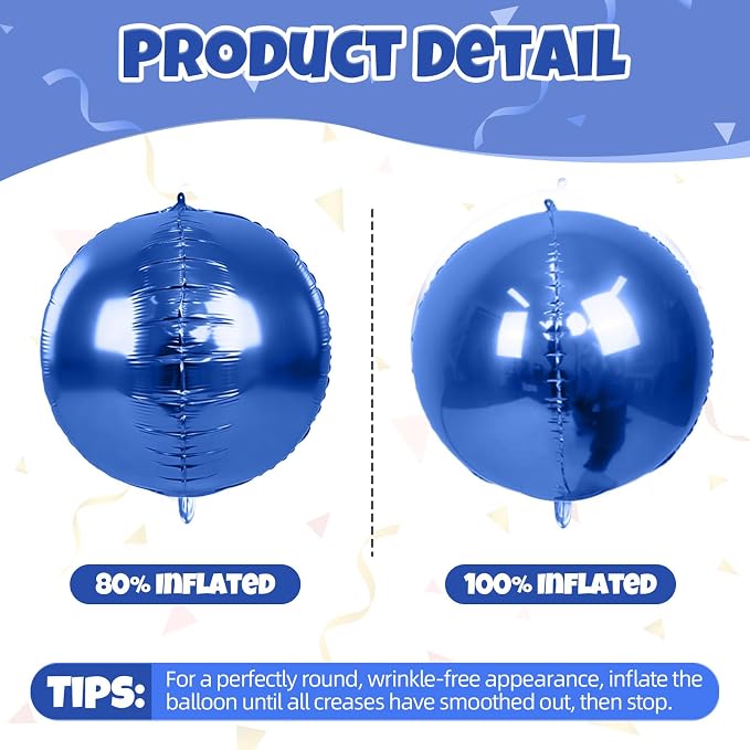 Biapian 12 Pcs Navy Blue Round Foil Balloons, Deep Navy Blue Balloons - Image 9
