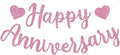 BEISHIDA Pre-Strung Glitter Pink Happy Anniversary Banner Wedding Decor | Happy by Beishida