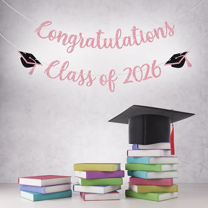 Congratulations Class of 2026 Banner, Congrats Grad Party Decor, 2026 - Image 6