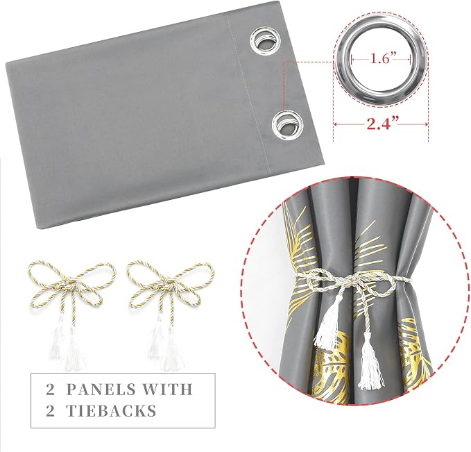 Gold and Grey Blackout Curtains - Image 4